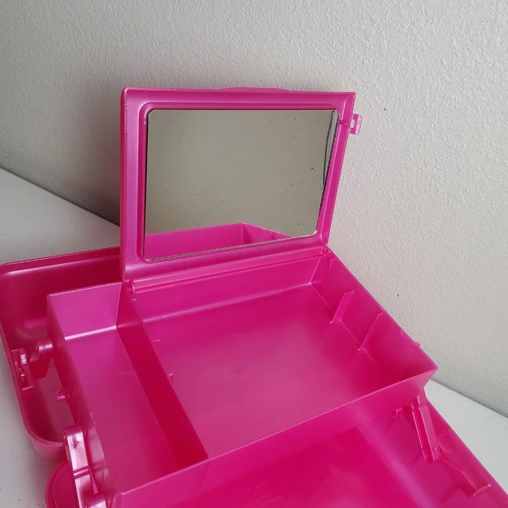 Caboodles 5626 Mirror Makeup Case Organizer Pink Made in USA Plano Molding Co.